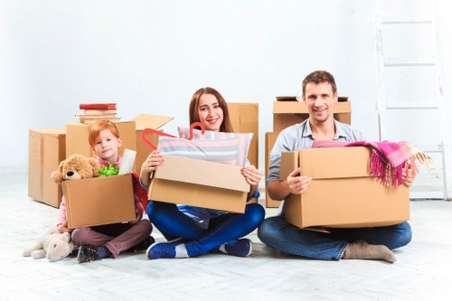 Packing and loading boxes for a Stepney house or flat move