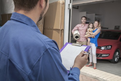 Removal team preparing for a move in Stepney