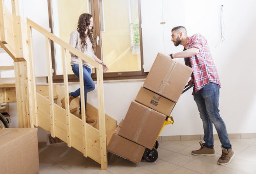 Careful wrapping of fragile items during a Stepney relocation