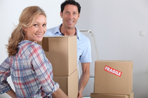 Office moving preparation checklist and labelled equipment for a Stepney office